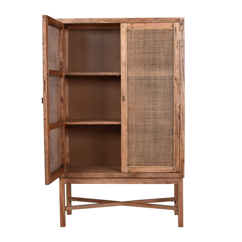 Avoca Tall Wall Unit Light Tobacco-Dovetailed &amp; Doublestitched