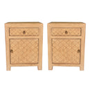 Beijing Bedside Cabinet Pair - Natural-Dovetailed &amp; Doublestitched