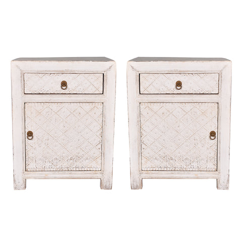 Beijing Bedside Cabinet Pair - White