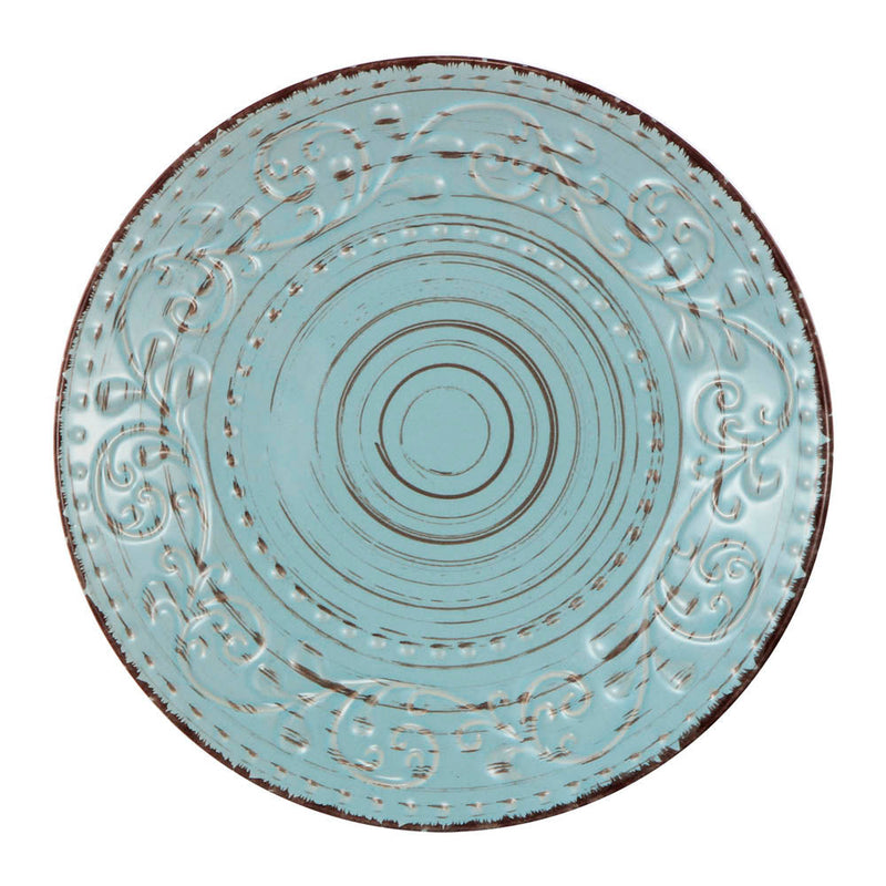 Bella Rustic Dinner Plate Aqua-Dovetailed &amp; Doublestitched