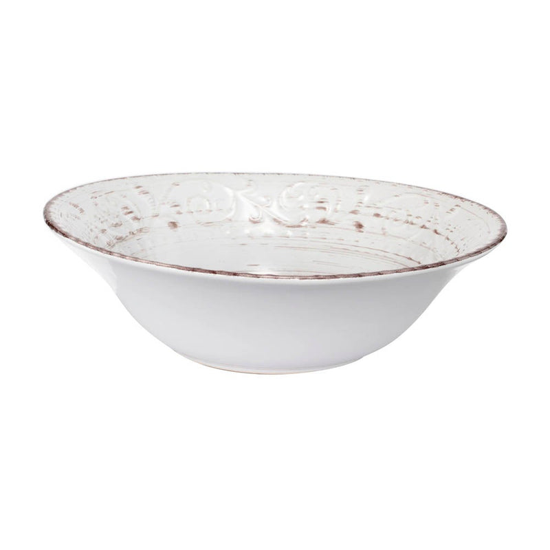 Bella Rustic Serving Bowl Cream-Dovetailed &amp; Doublestitched