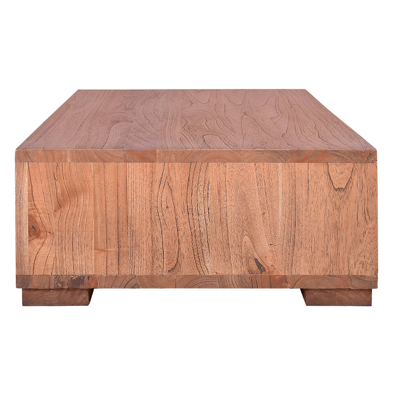 Block 120 Coffee Table In Light Tobacco-Dovetailed &amp; Doublestitched