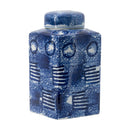 Blue Washed Lidded Jar-Dovetailed &amp; Doublestitched