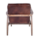 Borsen Brown Leather Mid Century Armchair-Dovetailed &amp; Doublestitched