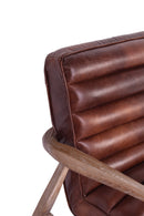 Borsen Brown Leather Mid Century Armchair-Dovetailed &amp; Doublestitched