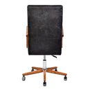 Borsen Espresso Leather Desk Chair-Dovetailed &amp; Doublestitched