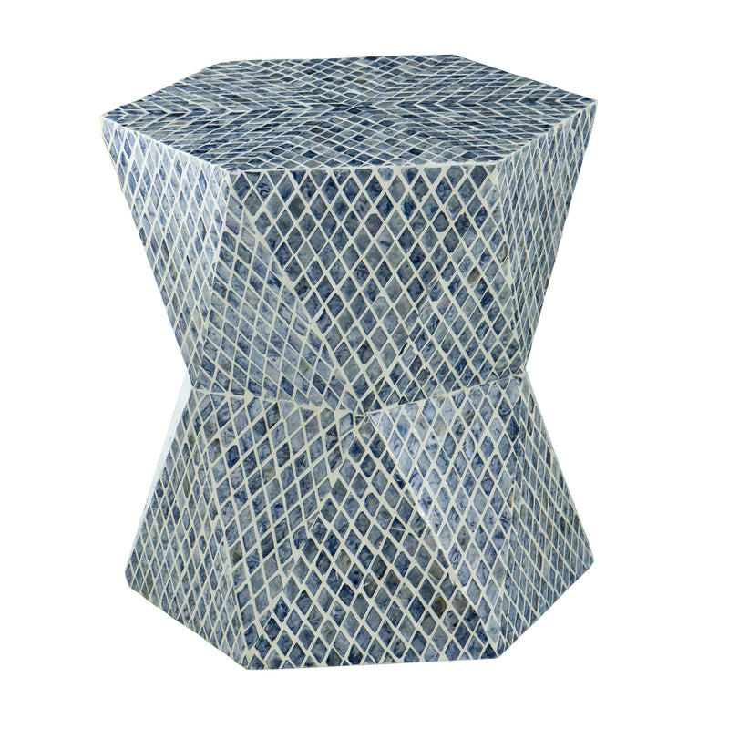 Capiz Accent Diamond Stool-Dovetailed &amp; Doublestitched