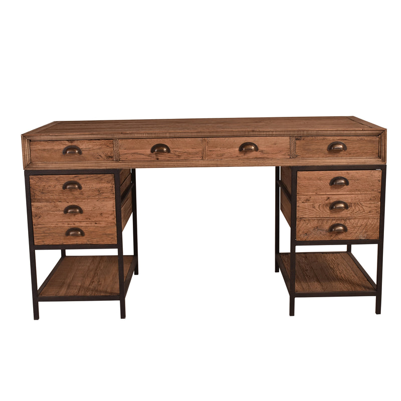 Captain's Farmhouse Timber Desk-Dovetailed &amp; Doublestitched