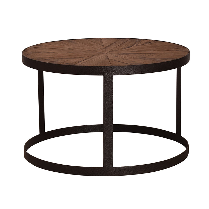 Captain's Small Round Coffee Table-Dovetailed &amp; Doublestitched