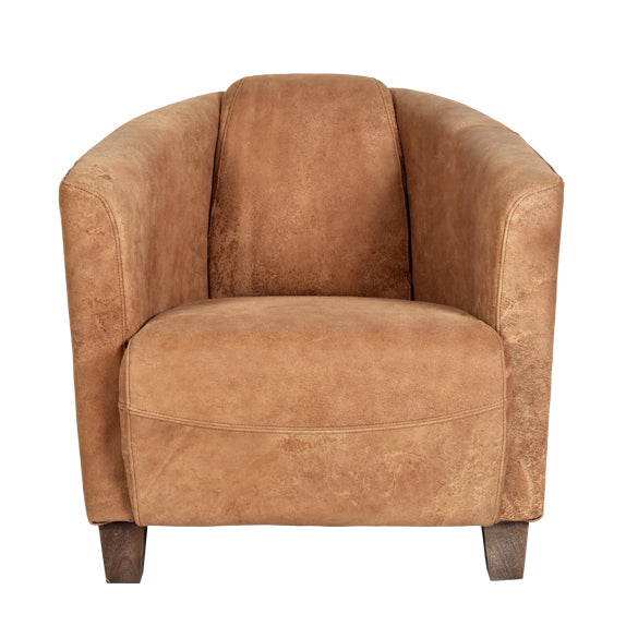 Carlton Tub Chair in Ultra Vintage Leather-Dovetailed &amp; Doublestitched