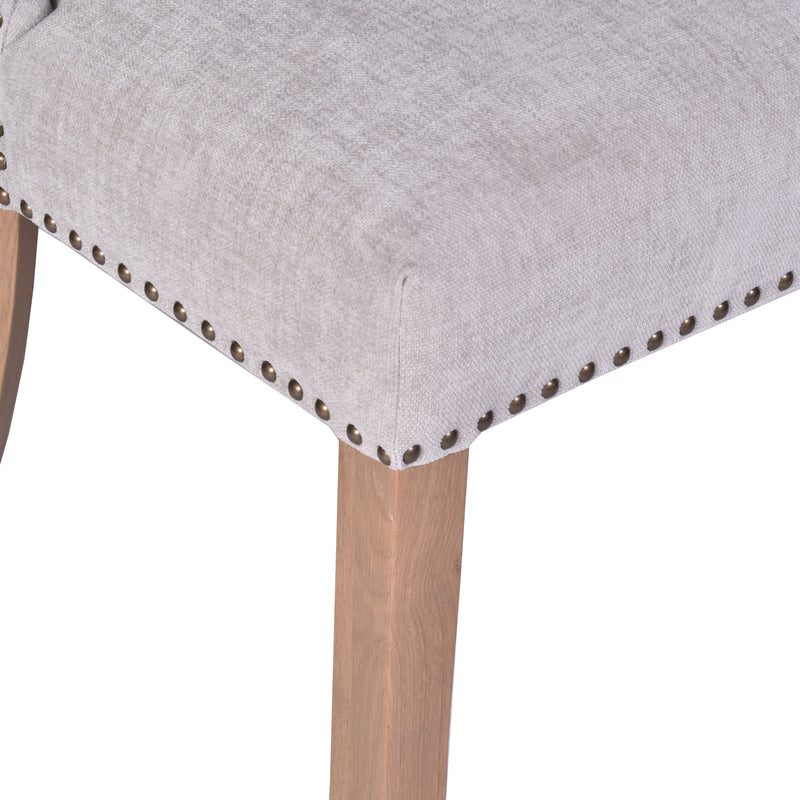 Carolina Grey Linen Carver Dining Chair Bosquet Leg-Dovetailed &amp; Doublestitched