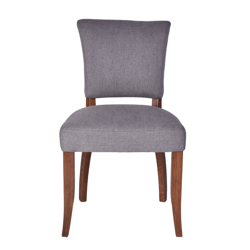 Cartier Chair In Grey Linen Maron Leg-Dovetailed &amp; Doublestitched