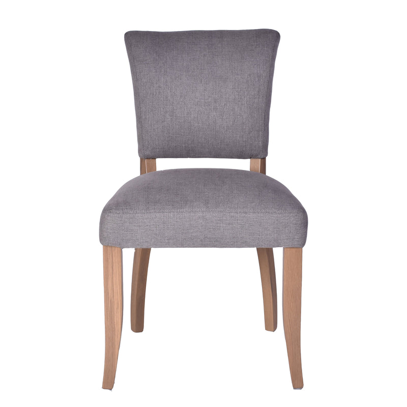 Cartier Grey Linen Dining Chair Bosquet Leg-Dovetailed &amp; Doublestitched
