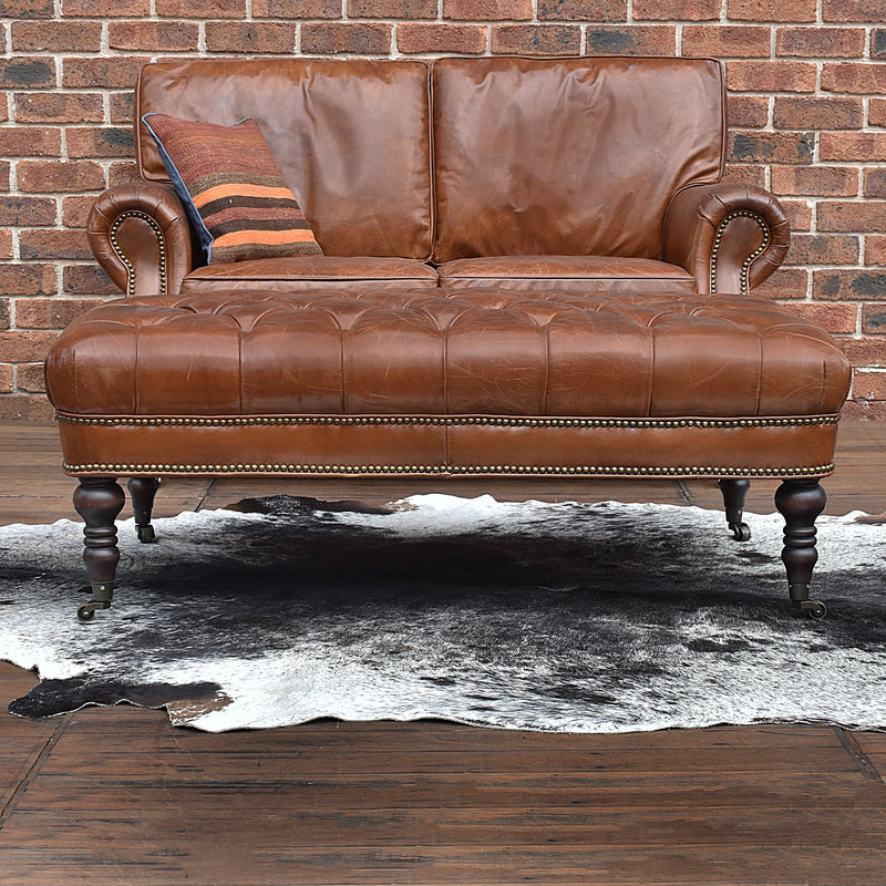 Chesterfield Vintage Leather Coffee Table-Dovetailed &amp; Doublestitched