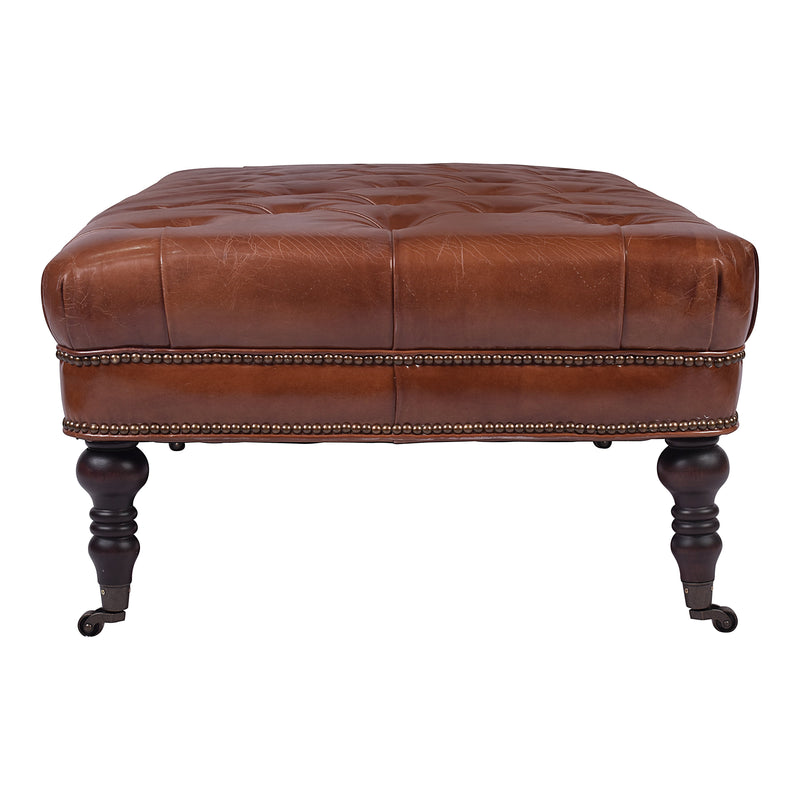 Chesterfield Vintage Leather Coffee Table-Dovetailed &amp; Doublestitched