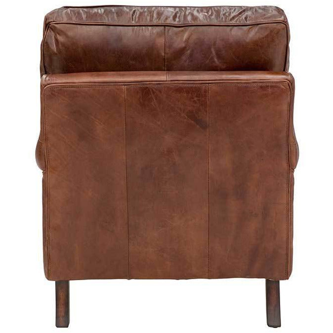Chiswick Rolled Arm Vintage Leather Armchair-Dovetailed &amp; Doublestitched