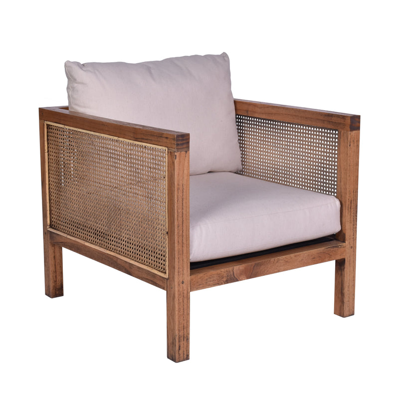 Clara Rattan Armchair-Dovetailed &amp; Doublestitched