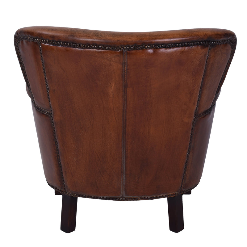 Clarence Professor Antique Leather Armchair-Dovetailed &amp; Doublestitched