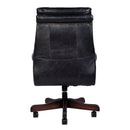 Columbus Black Leather Chesterfield Desk Chair-Dovetailed &amp; Doublestitched