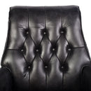 Columbus Black Leather Chesterfield Desk Chair-Dovetailed &amp; Doublestitched