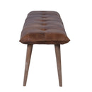 Danish Mid Century Leather Bench-Dovetailed &amp; Doublestitched