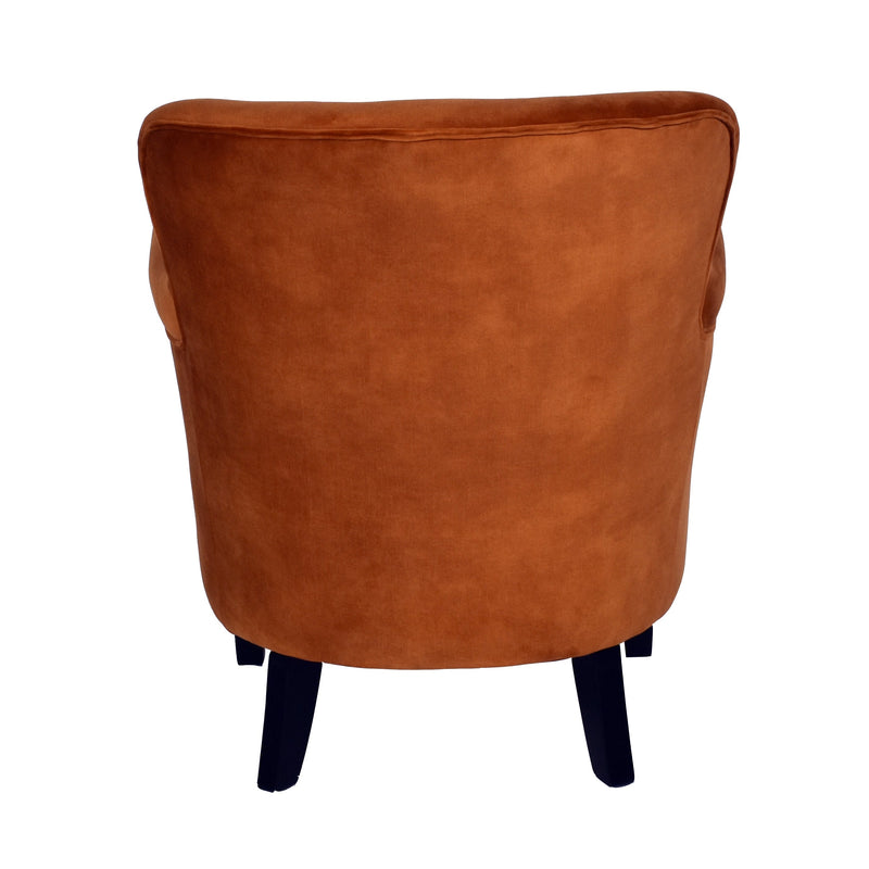 Dean Orange Velvet Club Chair-Dovetailed &amp; Doublestitched