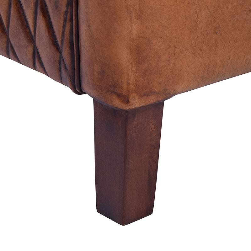 Denwick Antique Leather Armchair-Dovetailed &amp; Doublestitched