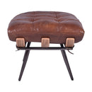 Dorset Vintage Leather Ottoman-Dovetailed &amp; Doublestitched