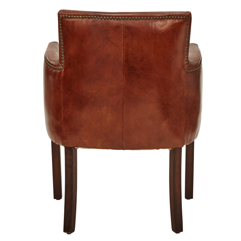 Elgin Vintage Leather Carver Chair-Dovetailed &amp; Doublestitched