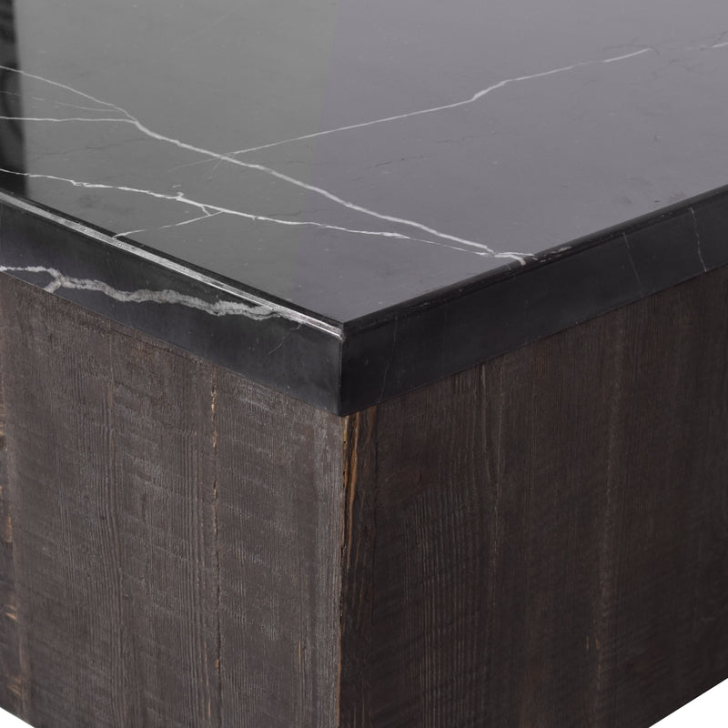 Fabia Dark Marble Coffee Table-Dovetailed &amp; Doublestitched