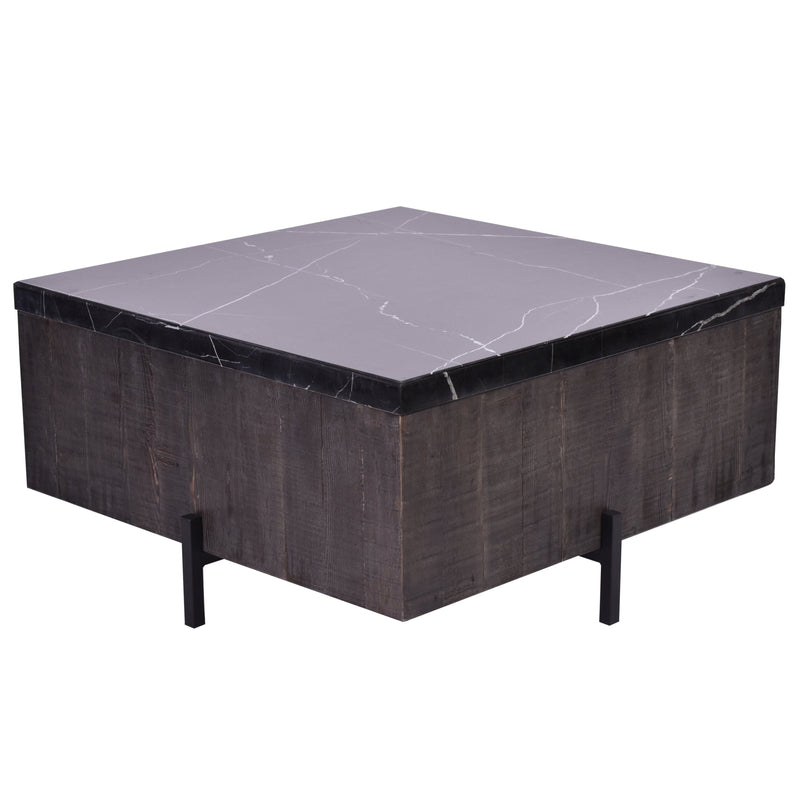 Fabia Dark Marble Coffee Table-Dovetailed &amp; Doublestitched