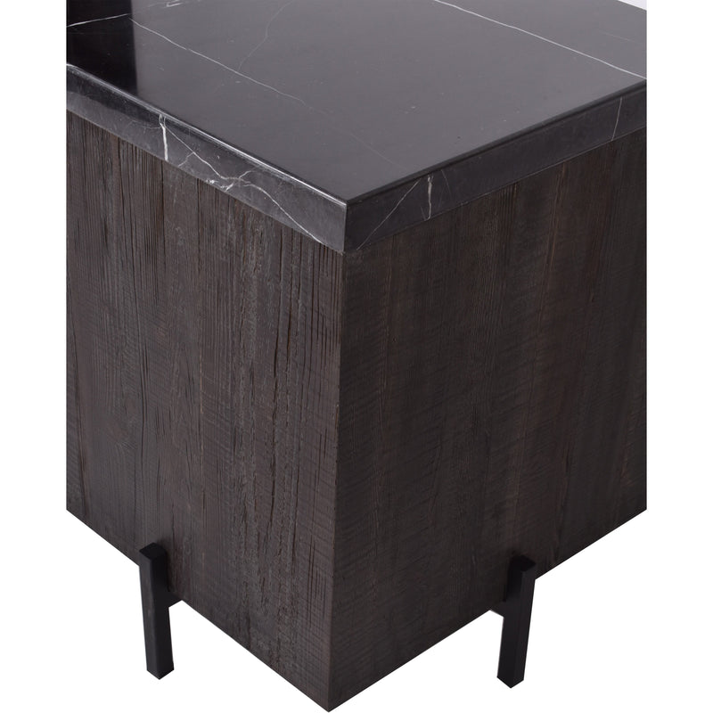 Fabia Dark Marble Side Table-Dovetailed &amp; Doublestitched