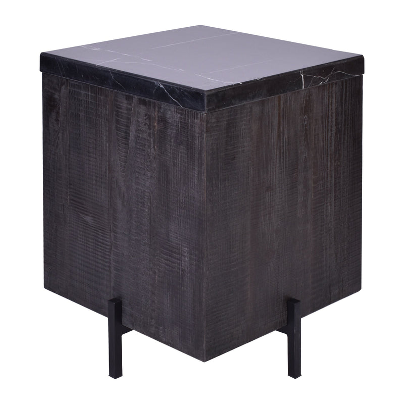 Fabia Dark Marble Side Table-Dovetailed &amp; Doublestitched