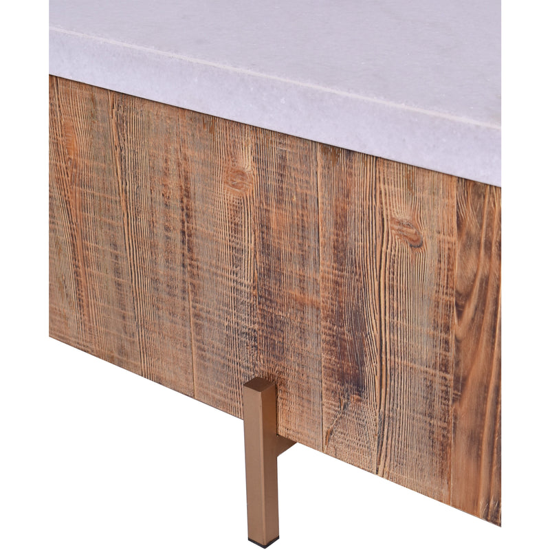 Fabia White Marble Coffee Table-Dovetailed &amp; Doublestitched