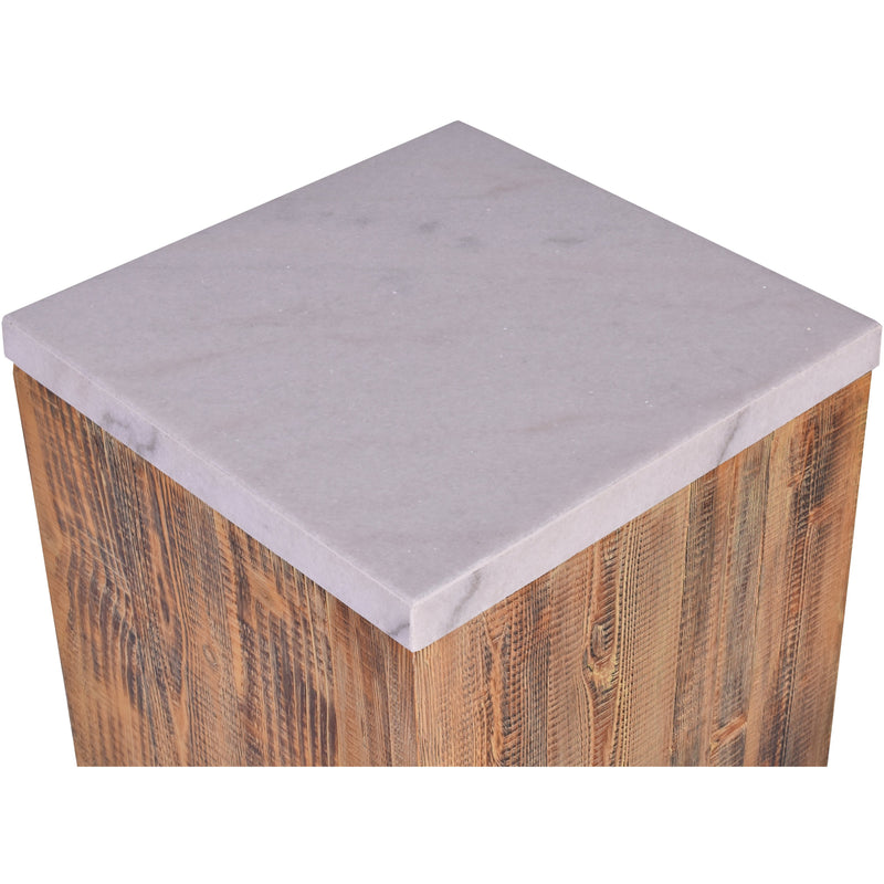 Fabia White Marble Side Table-Dovetailed &amp; Doublestitched