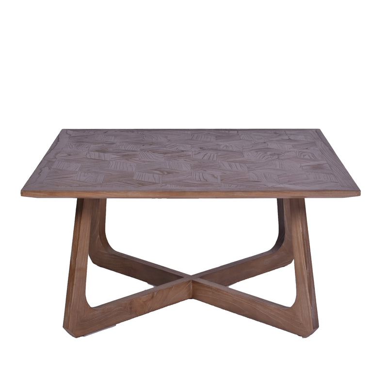 Fiera Square Timber Coffee Table-Dovetailed &amp; Doublestitched