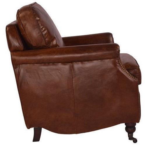 Finley Vintage Leather Armchair-Dovetailed &amp; Doublestitched