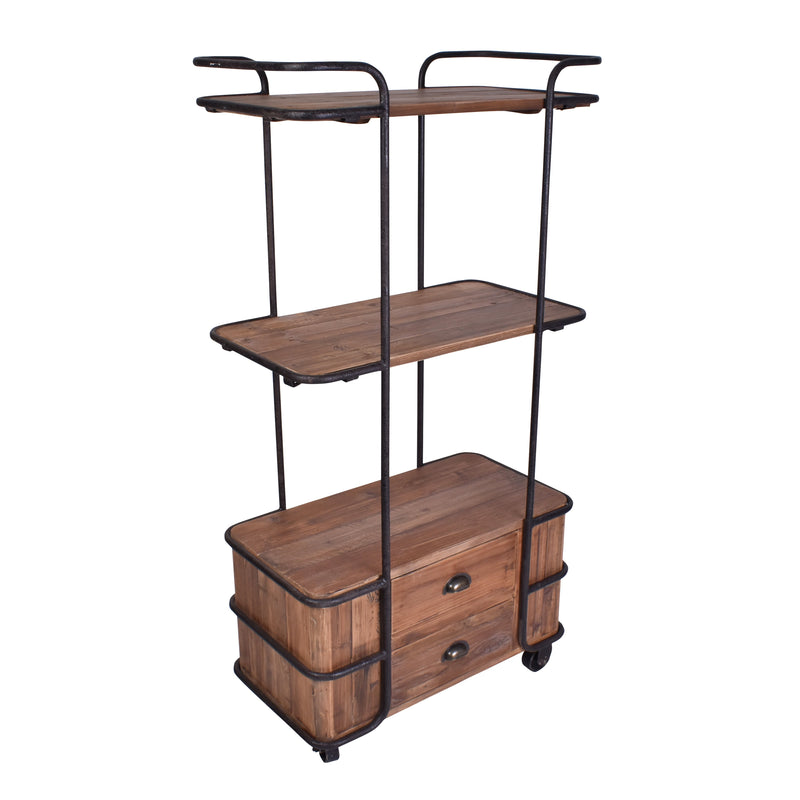 Florence Portable Shelf Rack 2 Drawers-Dovetailed &amp; Doublestitched