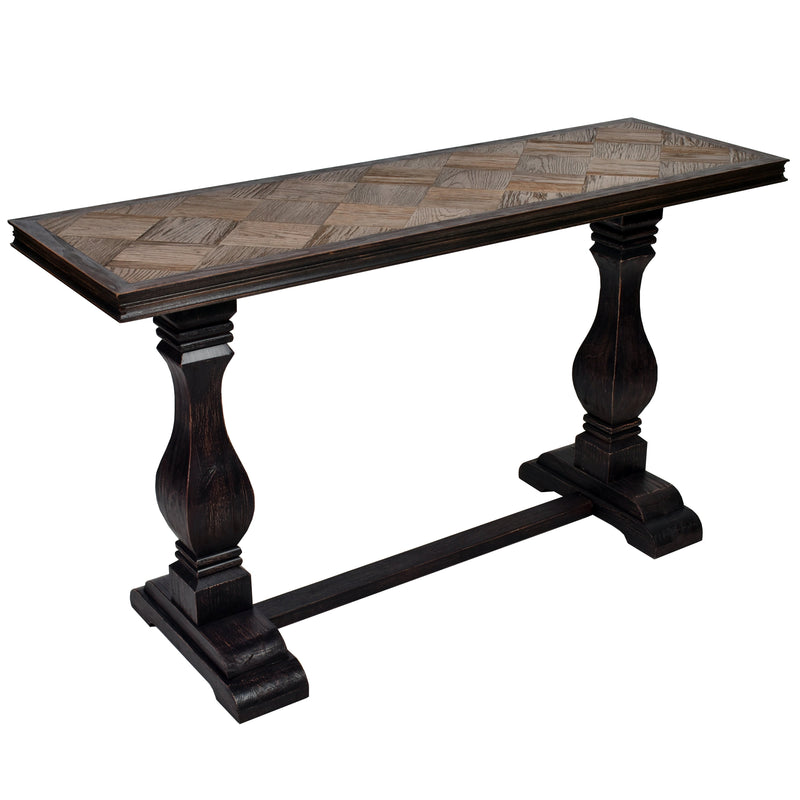Franklin Pedestal Hall Table-Dovetailed &amp; Doublestitched