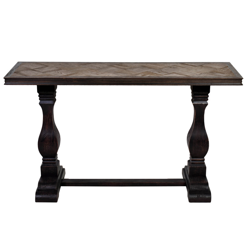 Franklin Pedestal Hall Table-Dovetailed &amp; Doublestitched