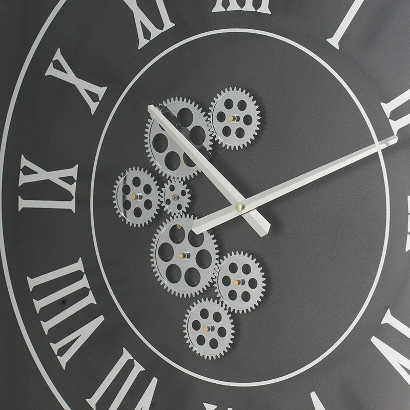 Gear Clock White & Black-Dovetailed &amp; Doublestitched