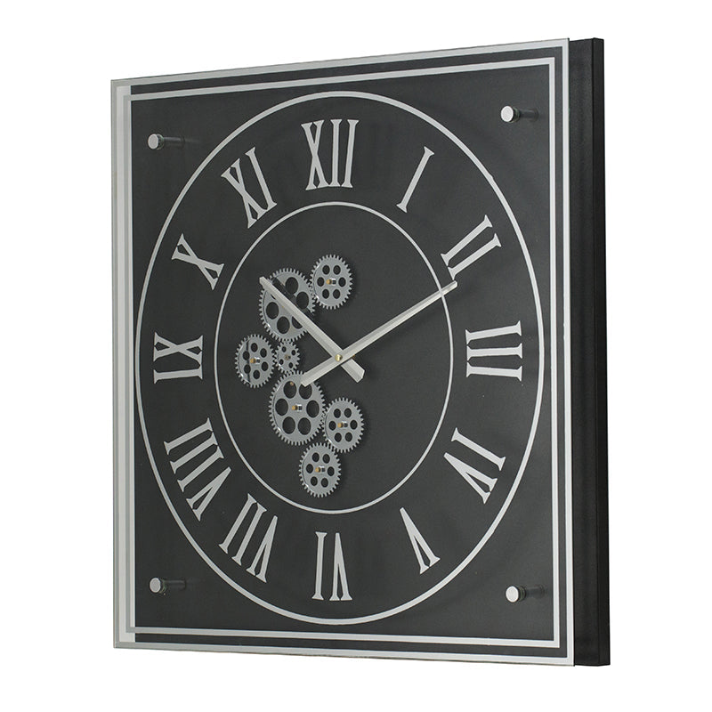 Gear Clock White & Black-Dovetailed &amp; Doublestitched