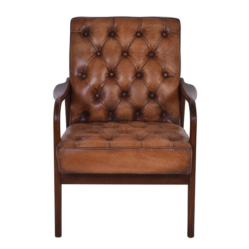 Havana Antique Leather Armchair-Dovetailed &amp; Doublestitched