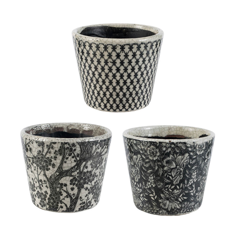 Herb Pots (Set Of 3)-Dovetailed &amp; Doublestitched