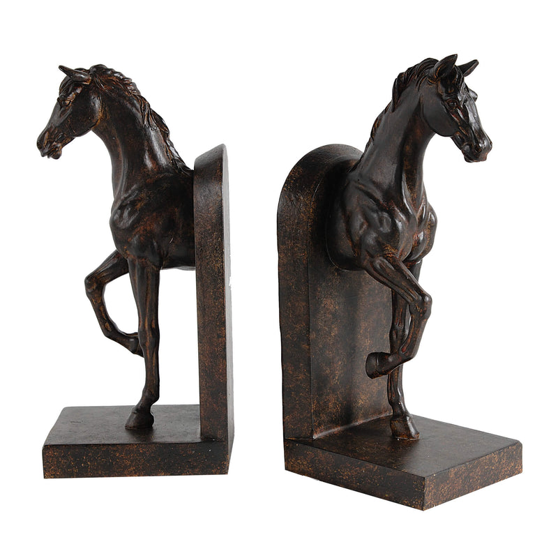 Horse Bookends in Brown-Dovetailed &amp; Doublestitched