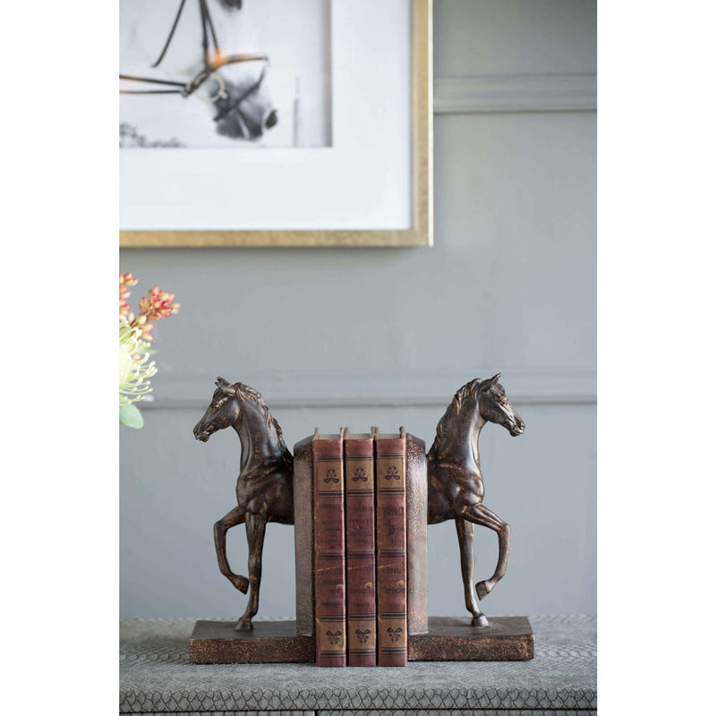 Horse Bookends in Brown-Dovetailed &amp; Doublestitched