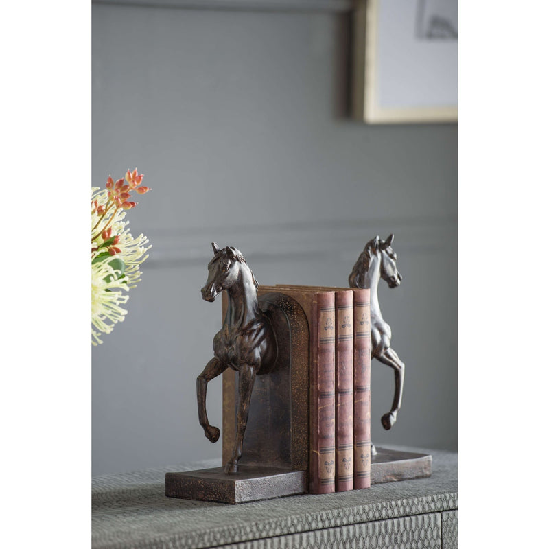 Horse Bookends in Brown-Dovetailed &amp; Doublestitched