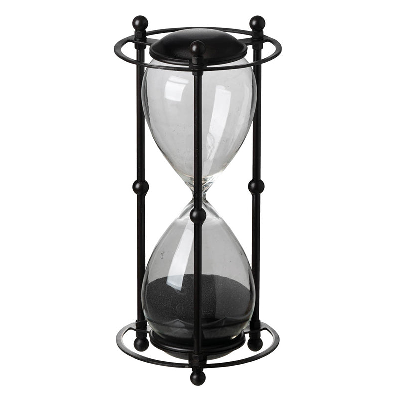 Hour Glass In Stand (Approx.1 Hour) Black-Dovetailed &amp; Doublestitched