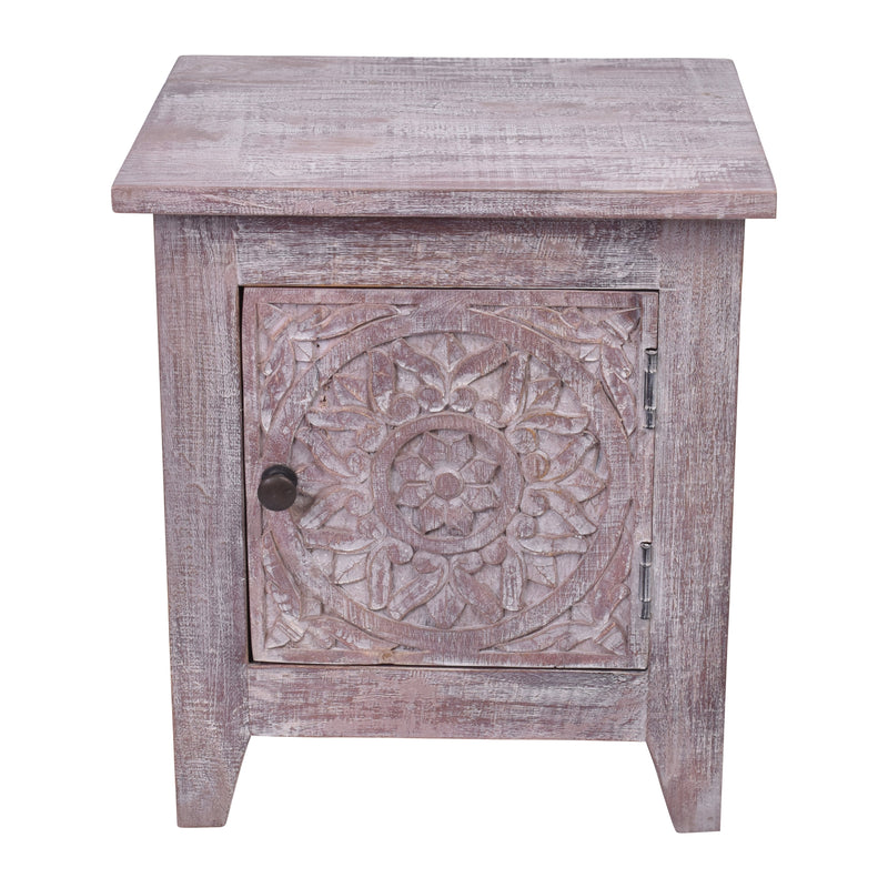 Jaipur Carved Boho Bedside Table-Dovetailed &amp; Doublestitched