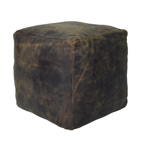 Jaipur Industrial Leather Ottoman